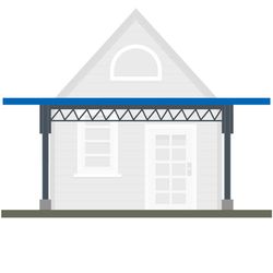 Навесы с плоской крышей к дому