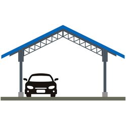 Двухскатные навесы для автомобилей