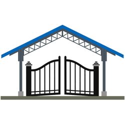 Двухскатные навесы над калиткой